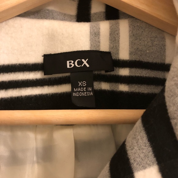 BCX Classy Plaid Fit Flare Pea Coat Jacket - Picture 4 of 5